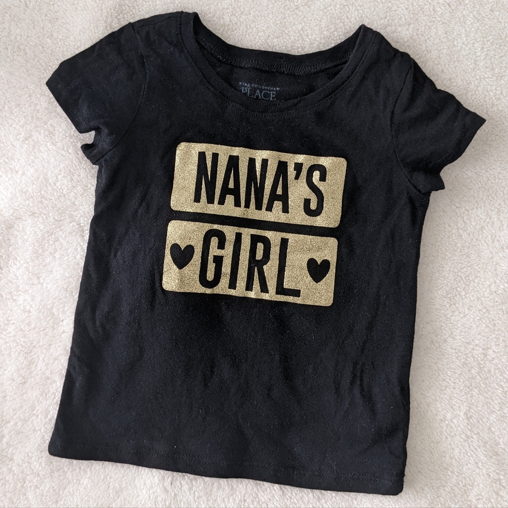 The Children's Place Black little girls Nana's Girl T-shirt.  Size 3T